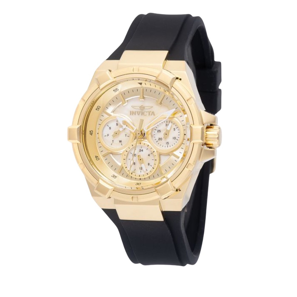 •Midnight Gold Elegance• Invicta Aviator Women's Watch w/Mother of Pearl Dial